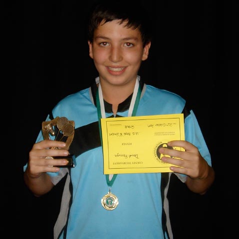 U15B Boys Singles Winner - Daniel Farrugia