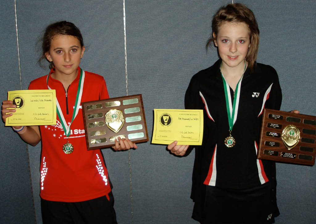 U13 Girls Doubles Winners Lia Willis (St Albans Girls)/Ellie Makewell(Nobel)